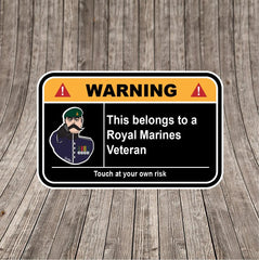 Royal Marines Veteran Warning Funny Vinyl Sticker 100mm wide redplume