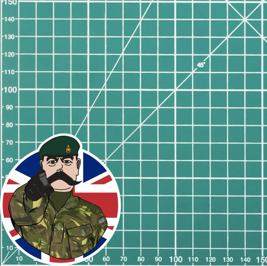 Royal Marines Vinyl Waterproof Sticker, Lord Kitchener Design redplume