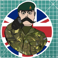 Royal Marines Vinyl Waterproof Sticker, Lord Kitchener Design redplume