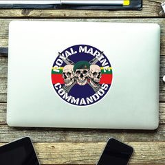 Royal Marines Waterproof Vinyl Stickers Three Skull Design redplume