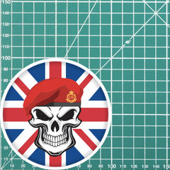 Royal Military Police RMP Skull with Beret UJ Vinyl Sticker - 10cm redplume