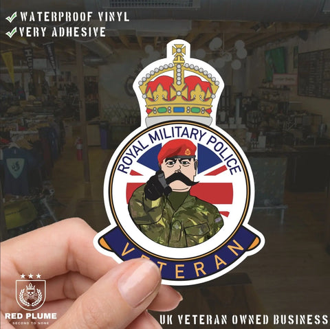 Royal Military Police (RMP) Veteran UV Laminated Lord Kitchener & Beret Decal - Red Plume