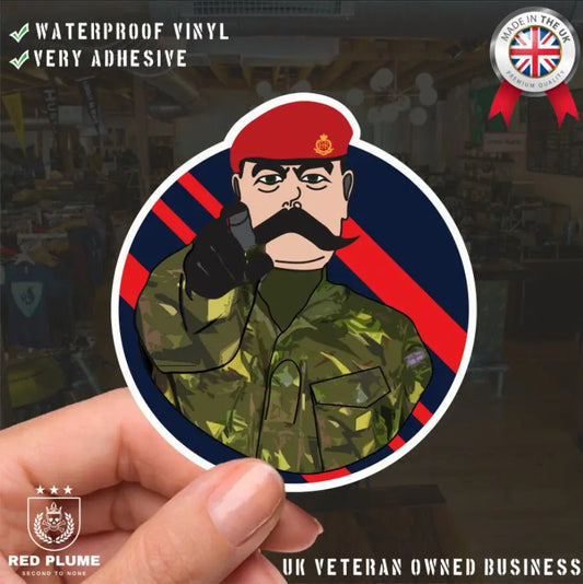 Royal Military Police (RMP) Waterproof Sticker, TRF Design - Red Plume