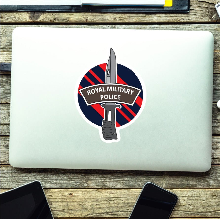 Royal Military Police Vinyl Decal, TRF Colours & Bayonet Design - 10cm redplume