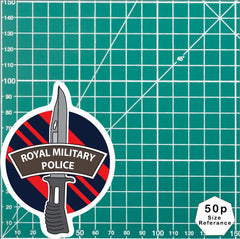 Royal Military Police Vinyl Decal, TRF Colours & Bayonet Design - 10cm redplume