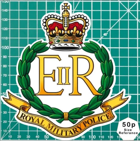 Royal Military Police Waterproof Vinyl Stickers (old style) - Official Reseller - Red Plume