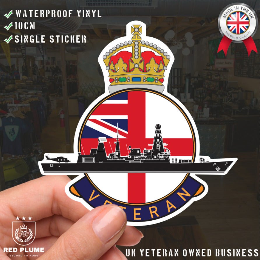 Royal Navy Daring Class Veterans Vinyl Sticker - White Ensign Design redplume