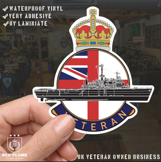 Royal Navy Fearless Class Veterans Vinyl Sticker - White Ensign Design redplume