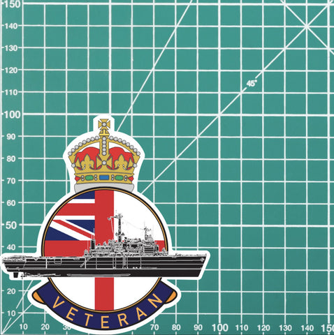Royal Navy Fearless Class Veterans Vinyl Sticker - White Ensign Design redplume