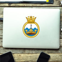 Royal Navy HMS Anson Waterproof Vinyl Sticker - Multiple Sizes redplume