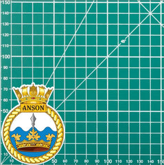 Royal Navy HMS Anson Waterproof Vinyl Sticker - Multiple Sizes redplume