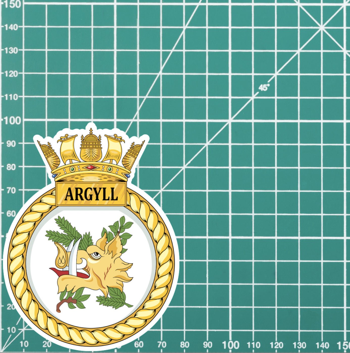 Royal Navy HMS Argyll Waterproof Vinyl Sticker - Multiple Sizes redplume