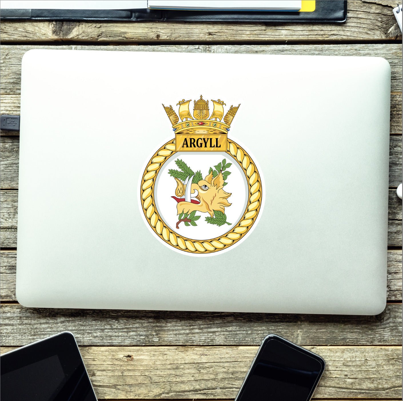 Royal Navy HMS Argyll Waterproof Vinyl Sticker - Multiple Sizes redplume