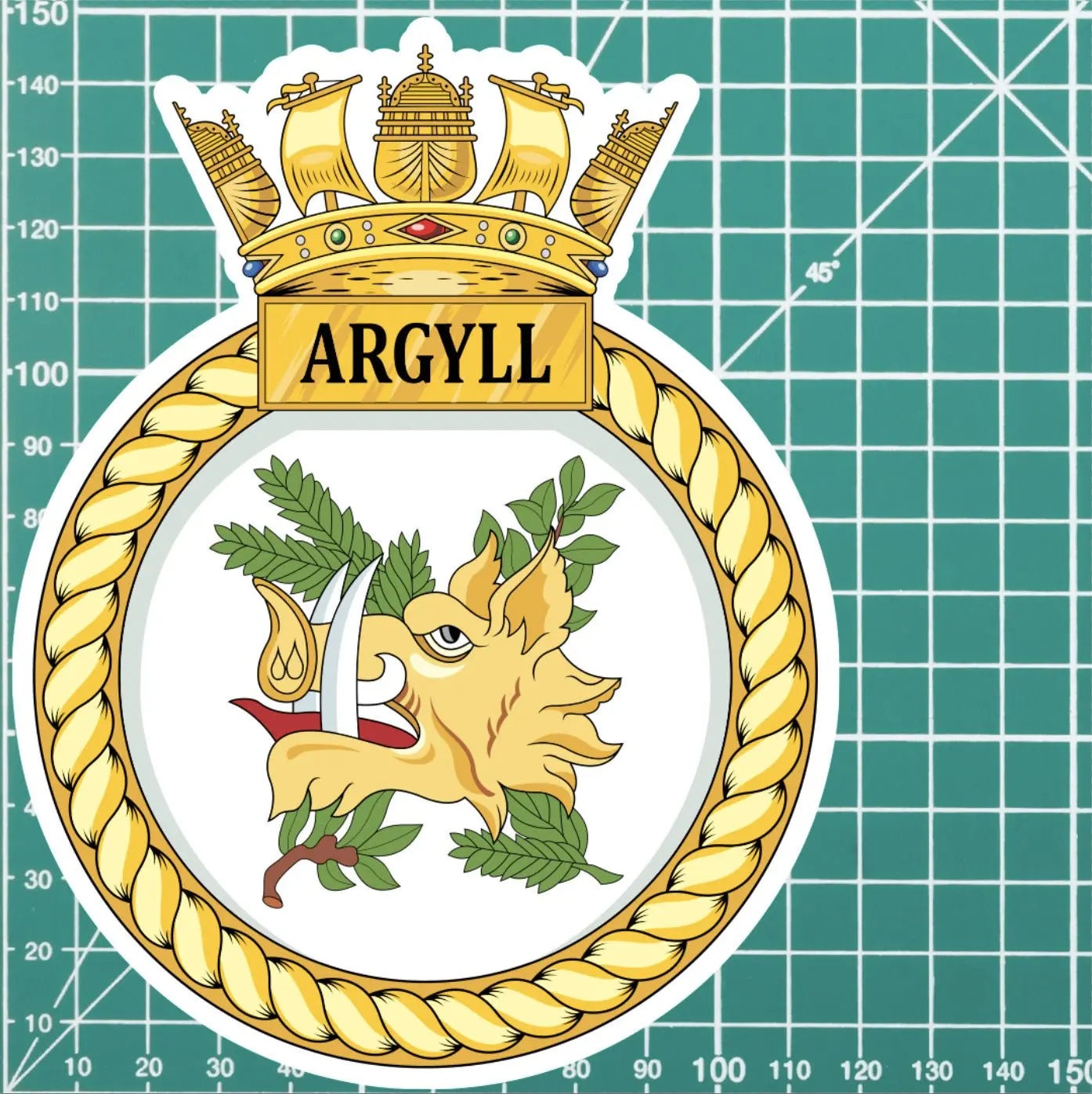 Royal Navy HMS Argyll Waterproof Vinyl Sticker - Multiple Sizes redplume