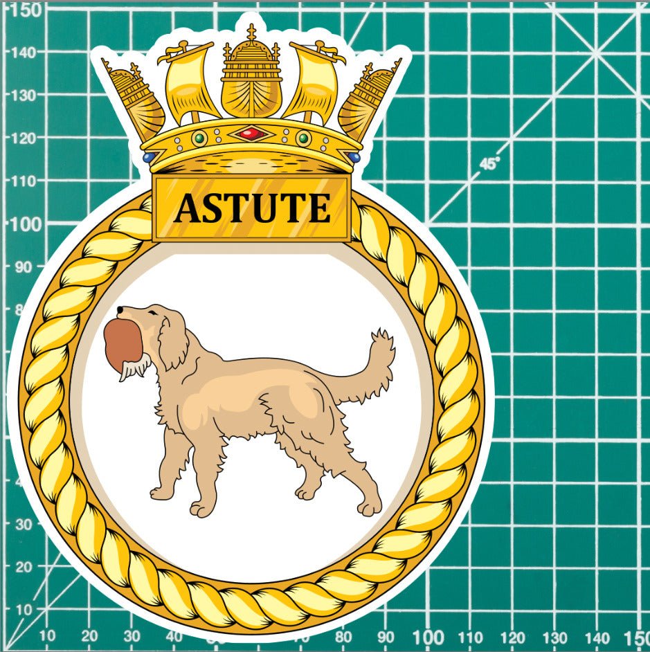 Royal Navy HMS Astute Waterproof Vinyl Sticker - Multiple Sizes redplume