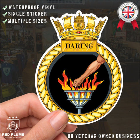 Royal Navy HMS Daring Waterproof Vinyl Sticker - Multiple Sizes redplume