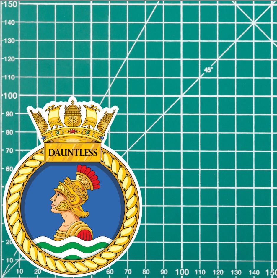 Royal Navy HMS Dauntless Waterproof Vinyl Sticker - Multiple Sizes redplume