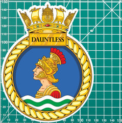 Royal Navy HMS Dauntless Waterproof Vinyl Sticker - Multiple Sizes redplume