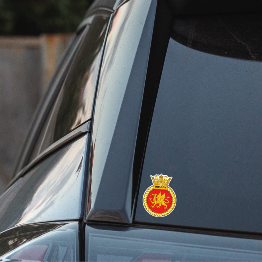 Royal Navy HMS Dragon Waterproof Vinyl Sticker - Multiple Sizes redplume