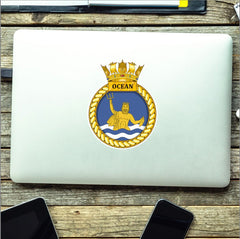 Royal Navy HMS Ocean Waterproof Vinyl Sticker - Multiple Sizes redplume