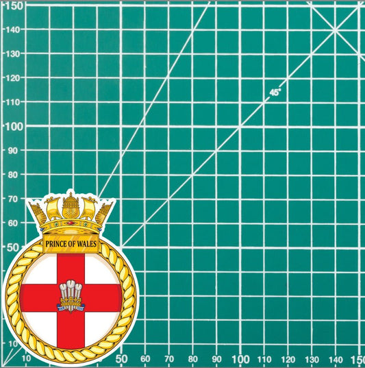 Royal Navy HMS Prince of Wales Waterproof Vinyl Sticker - Multiple Sizes redplume