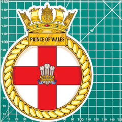 Royal Navy HMS Prince of Wales Waterproof Vinyl Sticker - Multiple Sizes redplume