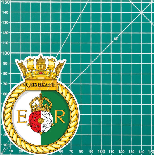 Royal Navy HMS Queen Elizabeth Waterproof Vinyl Sticker - Multiple Sizes redplume