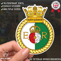 Royal Navy HMS Queen Elizabeth Waterproof Vinyl Sticker - Multiple Sizes redplume