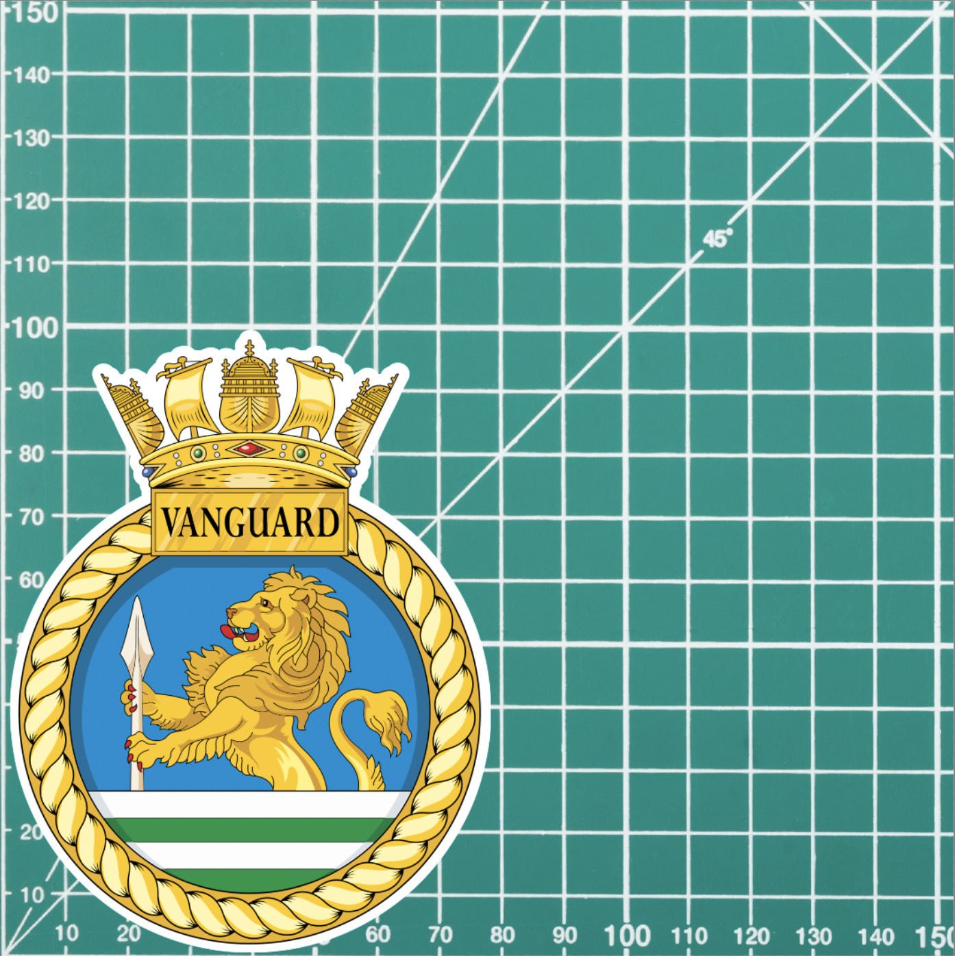 Royal Navy HMS Vanguard Waterproof Vinyl Sticker - Multiple Sizes redplume