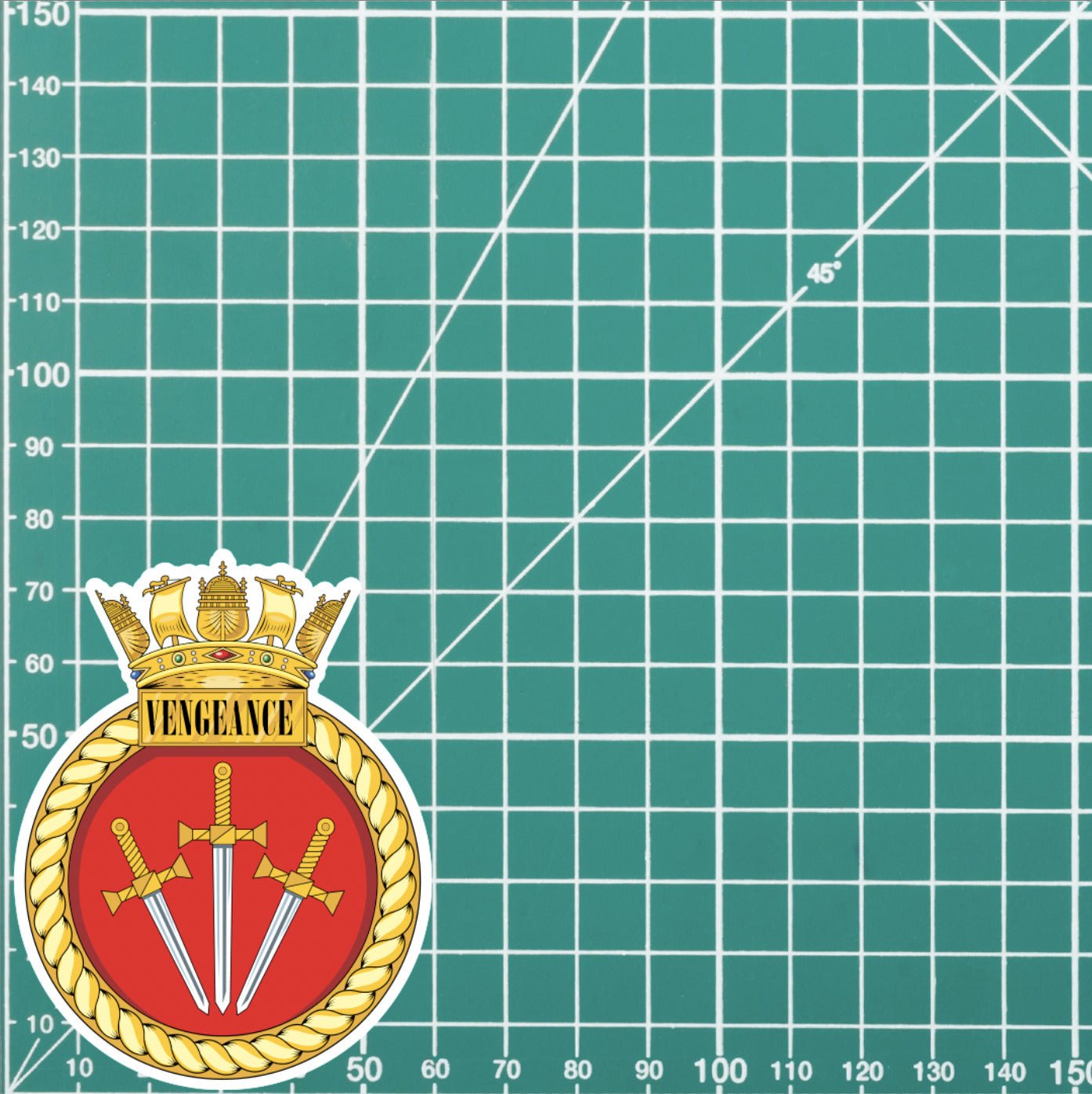 Royal Navy HMS Vengeance Waterproof Vinyl Sticker - Multiple Sizes redplume