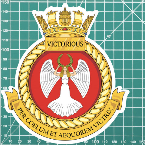 Royal Navy HMS Victorious Waterproof Vinyl Sticker - Multiple Sizes redplume