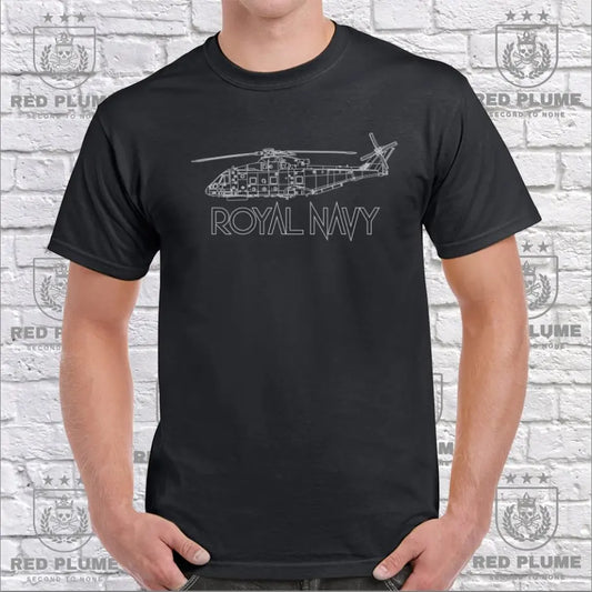 Royal Navy T-Shirt with Merlin Outline redplume
