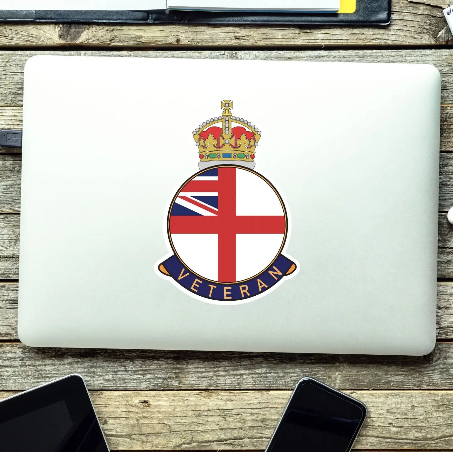 Royal Navy Veteran UV Laminated Decal - Red Plume