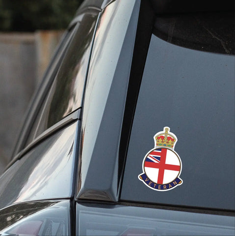 Royal Navy Veteran UV Laminated Decal - Red Plume