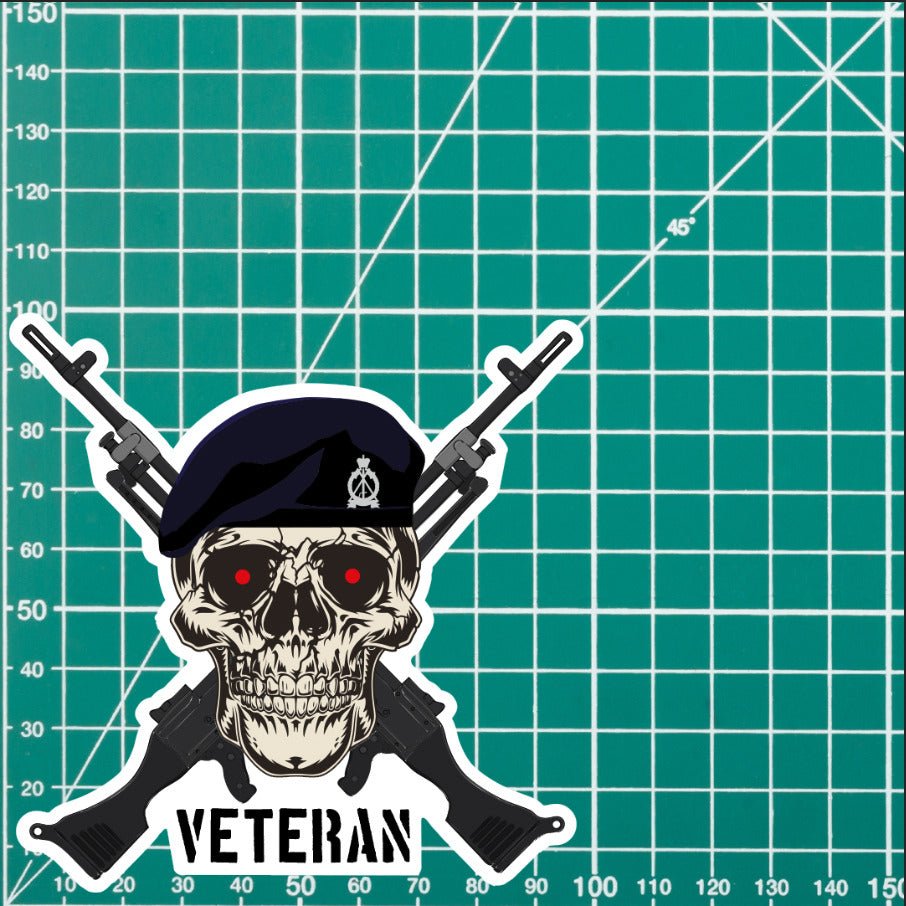 Royal Pioneer Corps Crossed GPMG High-Quality Vinyl Sticker - 100mm redplume