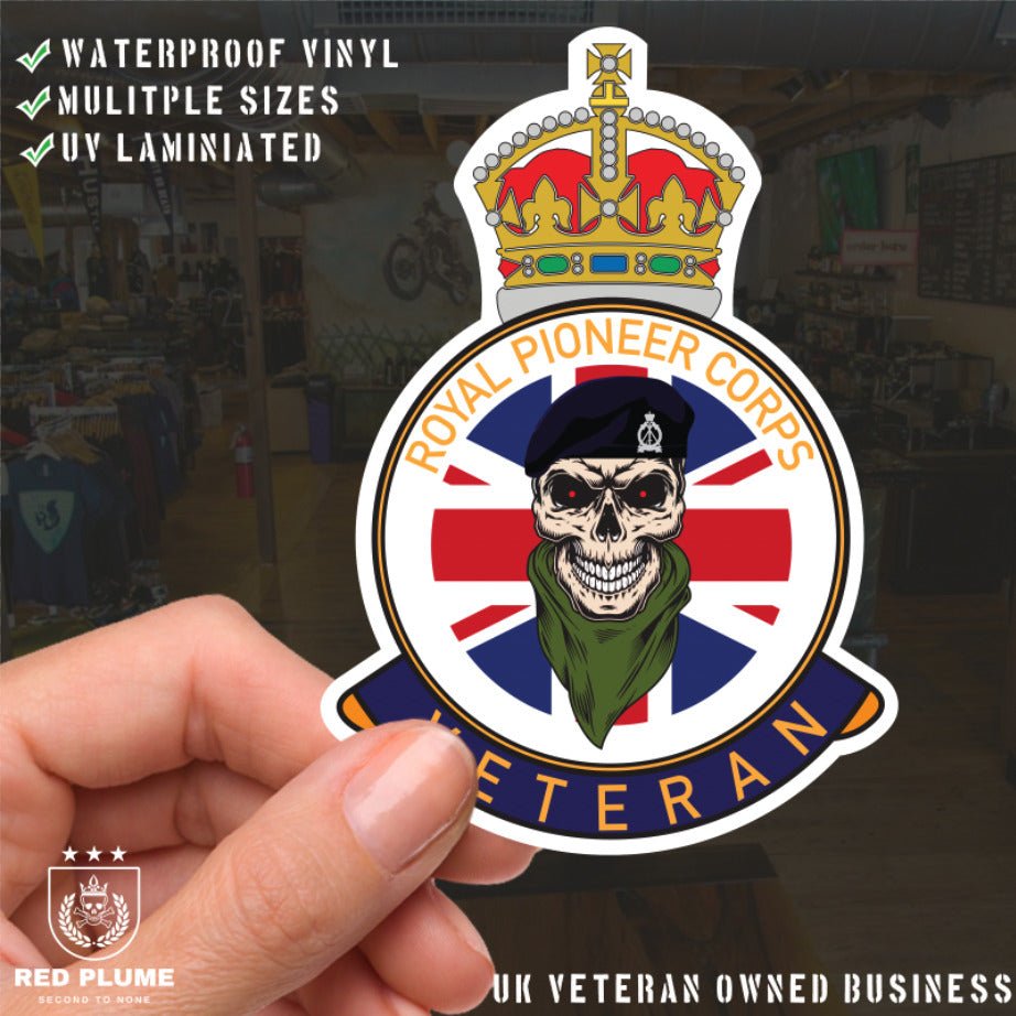 Royal Pioneer Corps Veteran UV Laminated Lord Kitchener & Beret Decal redplume