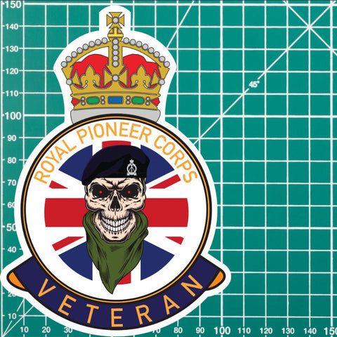 Royal Pioneer Corps Veteran UV Laminated Lord Kitchener & Beret Decal redplume