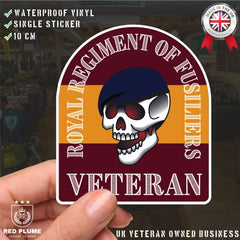 Royal Regiment of Fusiliers Old School Tattoo Style Veteran Sticker redplume