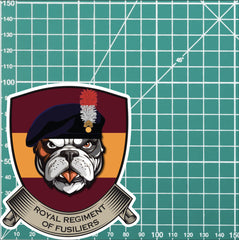 Royal Regiment of Fusiliers TRF British Bulldog Vinyl Sticker - 10cm redplume