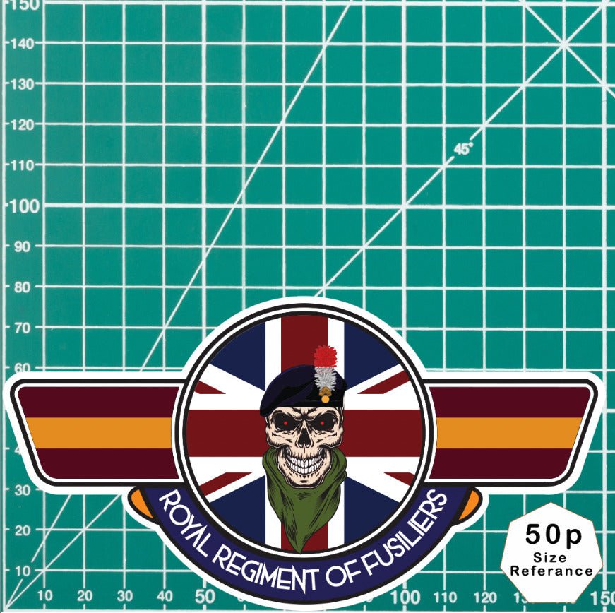 Royal Regiment of Fusiliers UV Laminated Vinyl Sticker - Wings redplume