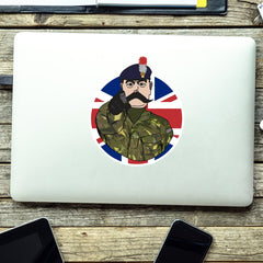 Royal Regiment of Fusiliers Vinyl Waterproof Sticker, Lord Kitchener Design redplume