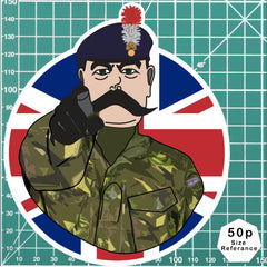 Royal Regiment of Fusiliers Vinyl Waterproof Sticker, Lord Kitchener Design redplume