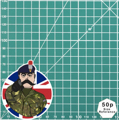 Royal Regiment of Fusiliers Vinyl Waterproof Sticker, Lord Kitchener Design redplume