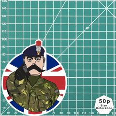 Royal Regiment of Fusiliers Vinyl Waterproof Sticker, Lord Kitchener Design redplume