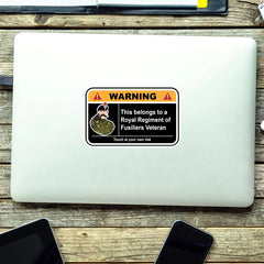 Royal Regiment of Fusiliers Warning Funny Vinyl Sticker 100mm wide redplume