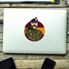 Royal Regiment of Fusiliers Waterproof Sticker, TRF Design redplume