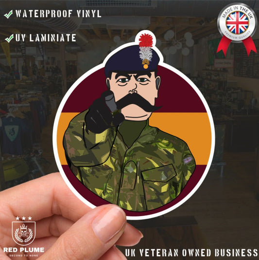 Royal Regiment of Fusiliers Waterproof Sticker, TRF Design redplume