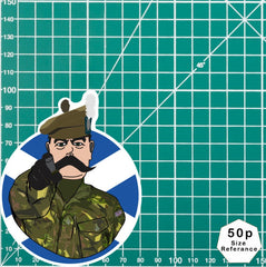 Royal Regiment of Scotland Vinyl Waterproof Sticker, Lord Kitchener Design redplume