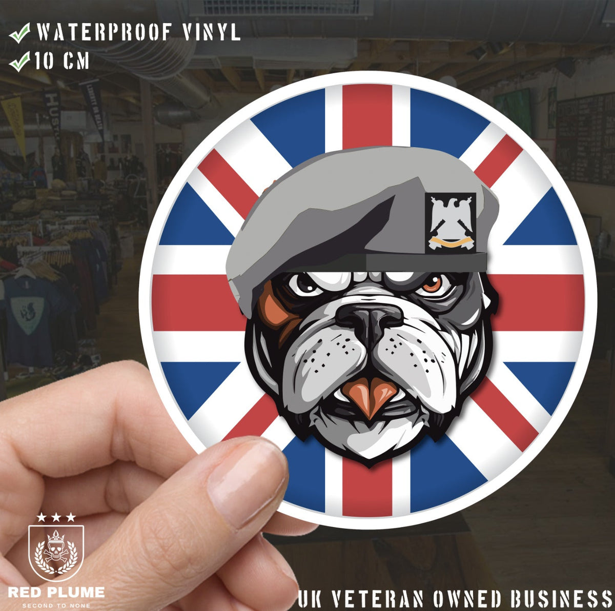 Royal Scots Dragoon Guards RSDG British Bulldog Decal - 10cm Vinyl Sticker redplume