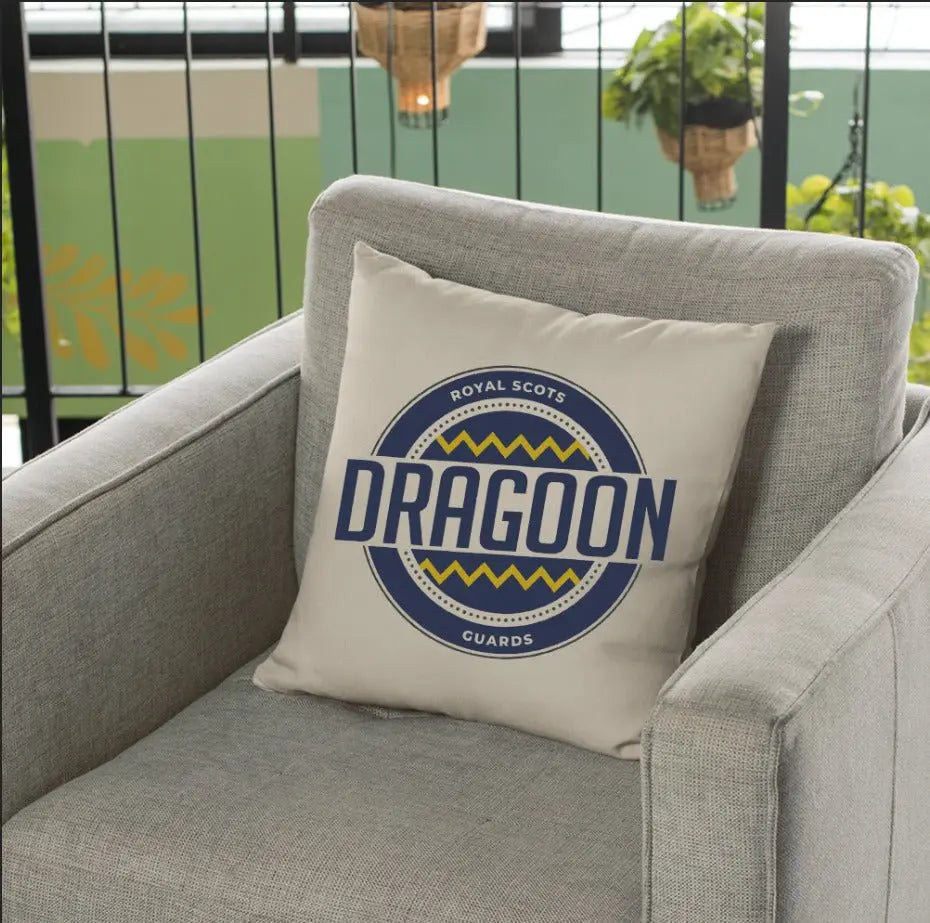 Royal Scots Dragoon Guards (RSDG) Retro Cushion Cover - Ideal Stocking Filler - Red Plume